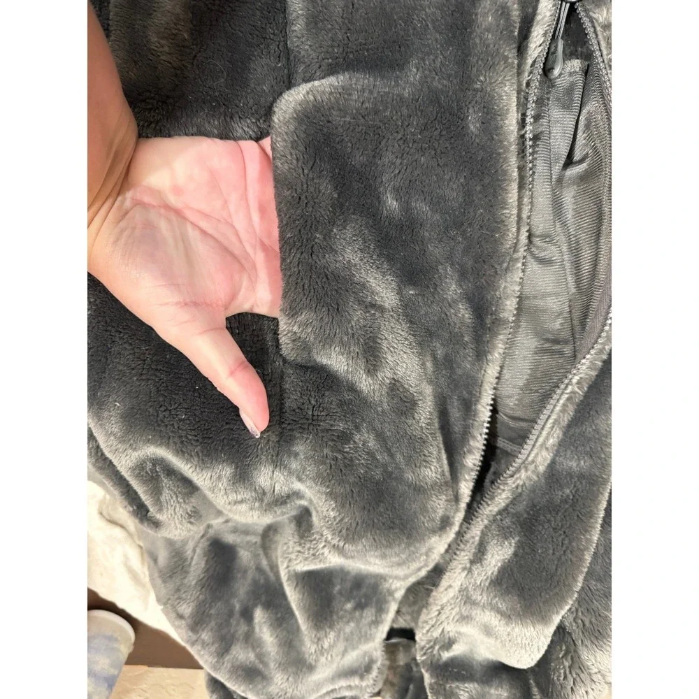 32 Degrees Heat Womens Faux Fur Fleece Jacket Full Zip Gray Size Small - Picture 4 of 5